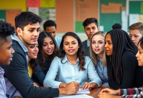 Schüler diskutieren leidenschaftlich über Lehrer mit AfD-Mitgliedschaft.
