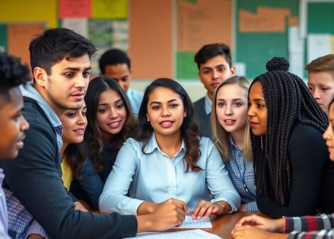 Schüler diskutieren leidenschaftlich über Lehrer mit AfD-Mitgliedschaft.
