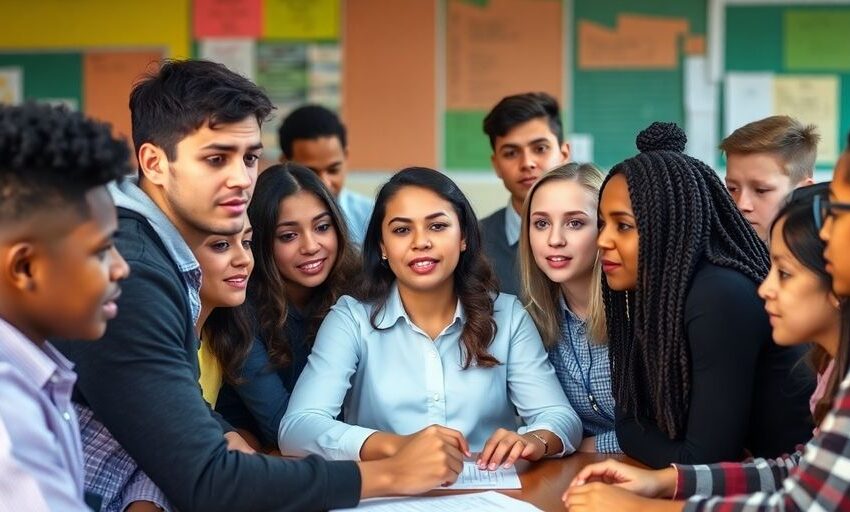 Schüler diskutieren leidenschaftlich über Lehrer mit AfD-Mitgliedschaft.