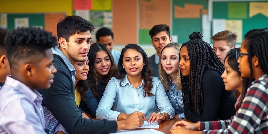 Schüler diskutieren leidenschaftlich über Lehrer mit AfD-Mitgliedschaft.