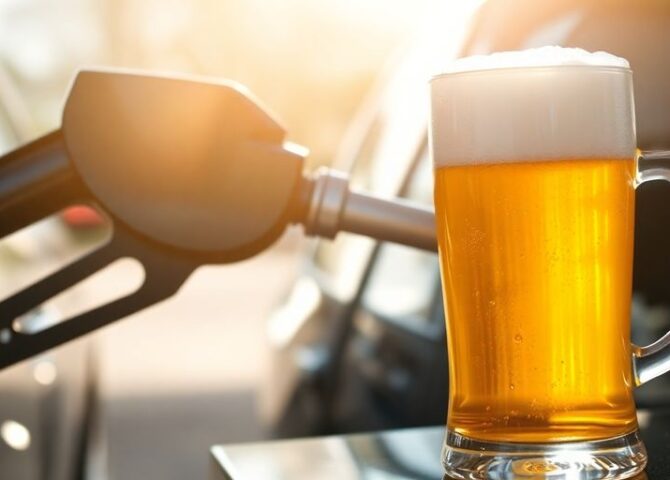 Benzinpreis fällt unter Bierpreis in Deutschland.