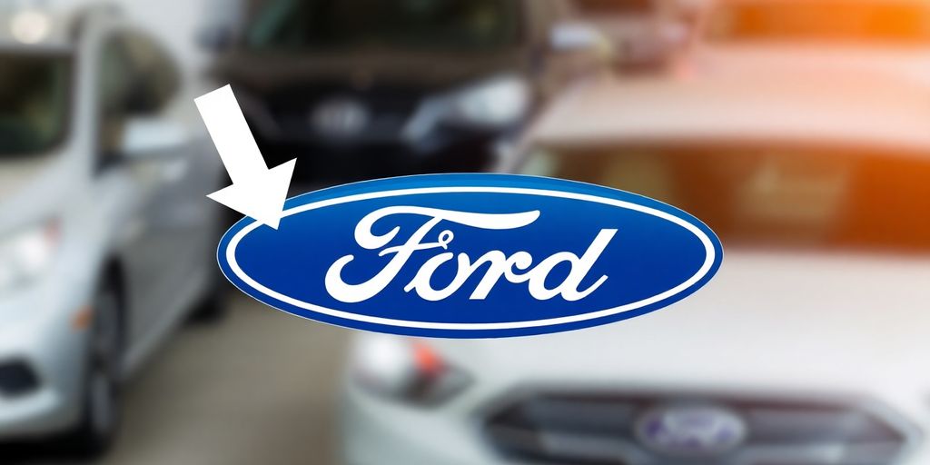 Ford-Logo mit fallendem Pfeil