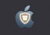 Apple Logo mit Schutzschild