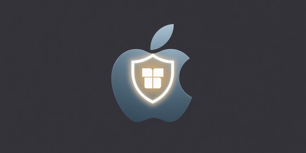 Apple Logo mit Schutzschild