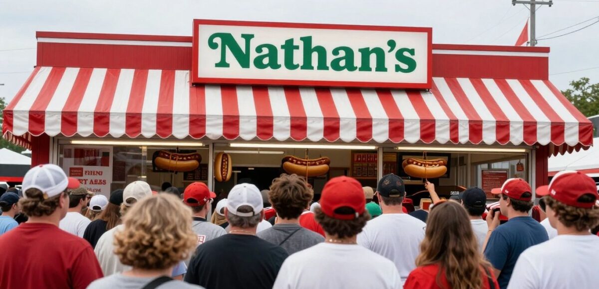 Nathan's Famous Hot Dog Stand und Esswettbewerb