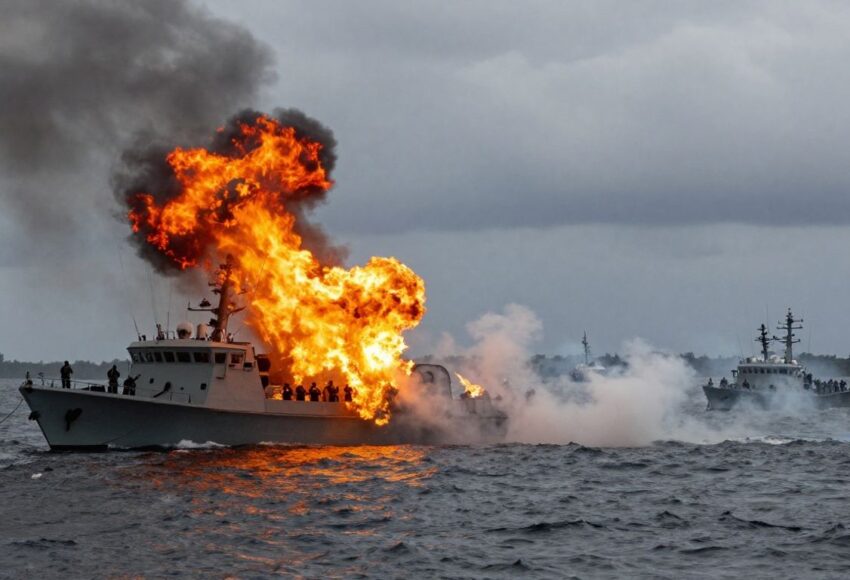 US-Patrouillenboot vor Kuba unter Beschuss im Meer