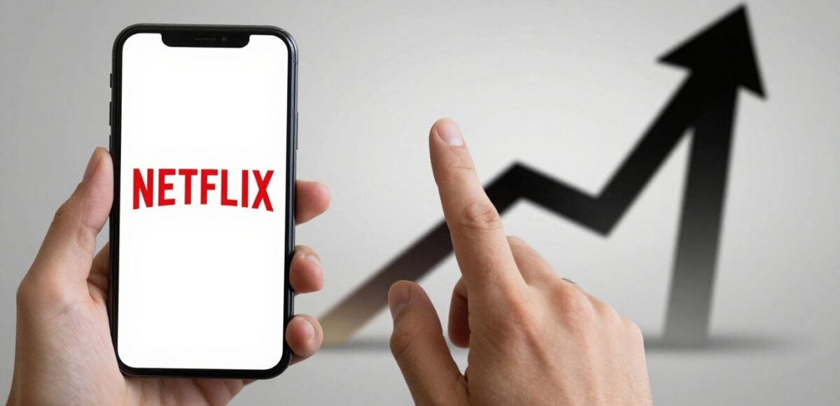 Netflix-Preiserhöhung in Deutschland: Pfeil zeigt nach oben.