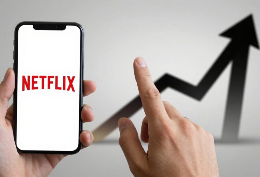 Netflix-Preiserhöhung in Deutschland: Pfeil zeigt nach oben.